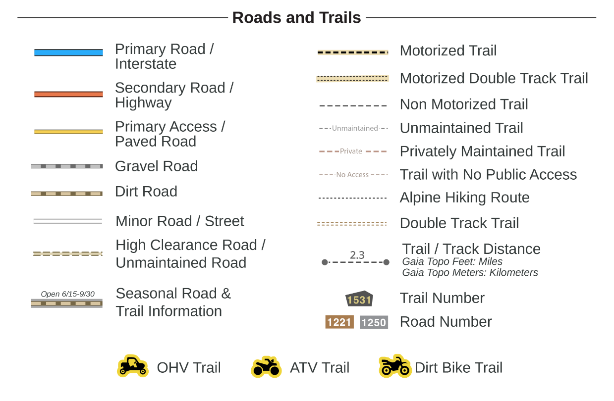 Gaia GPS Overland Layer Legends
